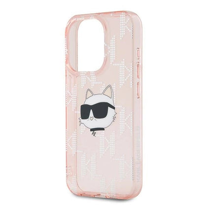 Karl Lagerfeld IML Choupette Head &amp; Monogram case for iPhone 15 Pro Max - pink_5