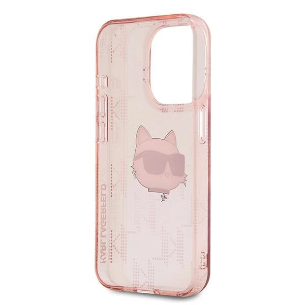 Karl Lagerfeld IML Choupette Head &amp; Monogram case for iPhone 15 Pro Max - pink_6