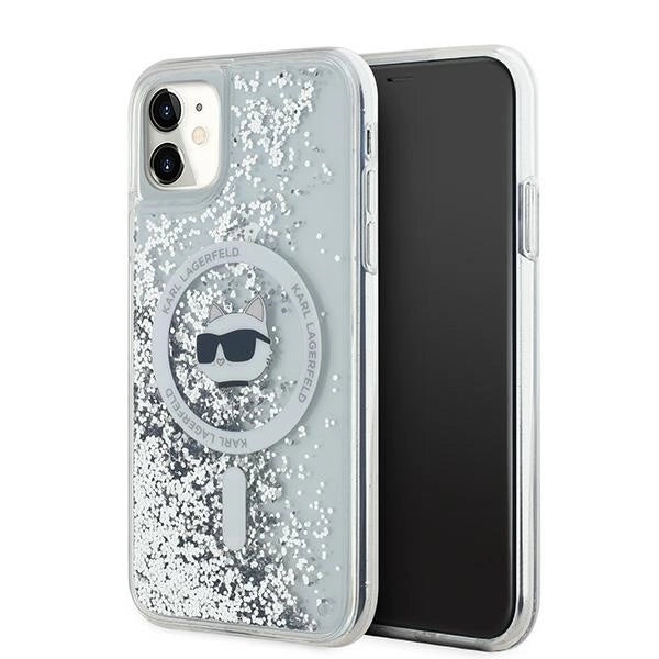 Karl Lagerfeld Liquid Glitter Choupette Head MagSafe Case for iPhone 11 / Xr - Transparent_0