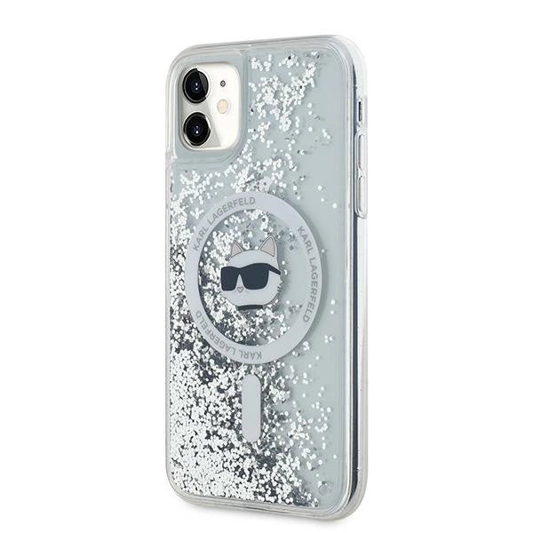 Karl Lagerfeld Liquid Glitter Choupette Head MagSafe Case for iPhone 11 / Xr - Transparent_1