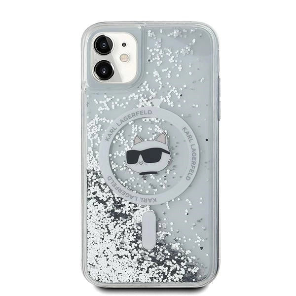 Karl Lagerfeld Liquid Glitter Choupette Head MagSafe Case for iPhone 11 / Xr - Transparent_2