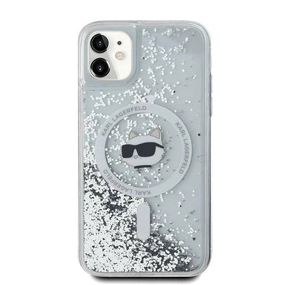 Karl Lagerfeld Liquid Glitter Choupette Head MagSafe Case for iPhone 11 / Xr - Transparent_2