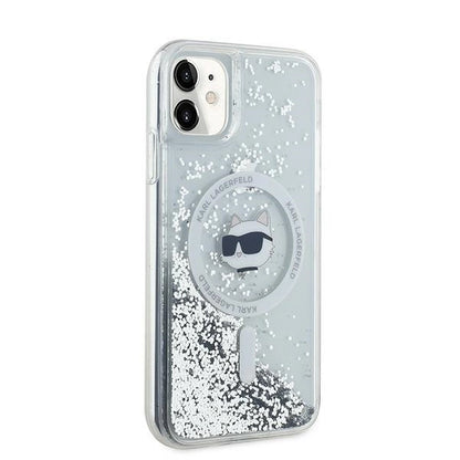 Karl Lagerfeld Liquid Glitter Choupette Head MagSafe Case for iPhone 11 / Xr - Transparent_3