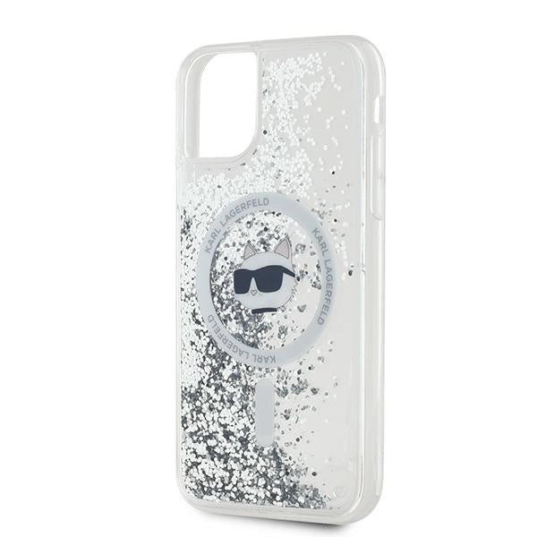 Karl Lagerfeld Liquid Glitter Choupette Head MagSafe Case for iPhone 11 / Xr - Transparent_5