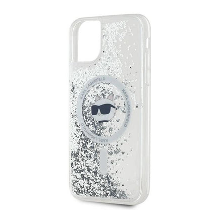 Karl Lagerfeld Liquid Glitter Choupette Head MagSafe Case for iPhone 11 / Xr - Transparent_5