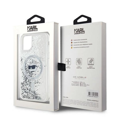 Karl Lagerfeld Liquid Glitter Choupette Head MagSafe Case for iPhone 11 / Xr - Transparent_7