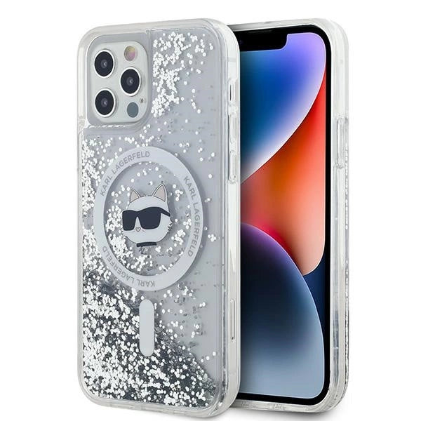 Karl Lagerfeld Liquid Glitter Choupette Head MagSafe Case for iPhone 12 / 12 Pro - Transparent_0