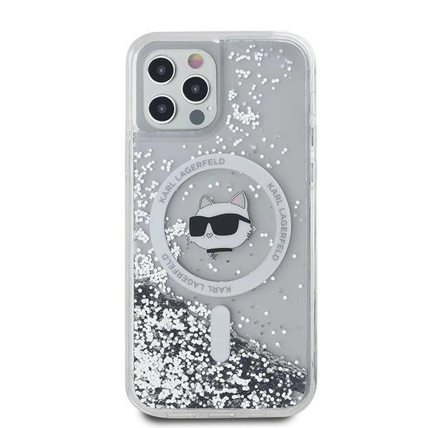 Karl Lagerfeld Liquid Glitter Choupette Head MagSafe Case for iPhone 12 / 12 Pro - Transparent_2