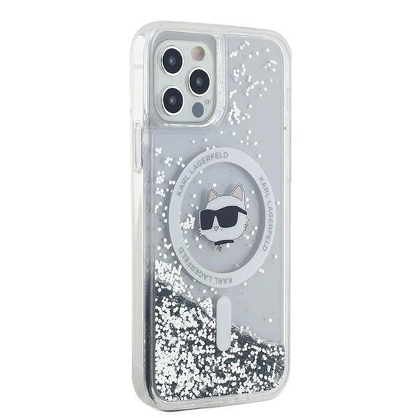 Karl Lagerfeld Liquid Glitter Choupette Head MagSafe Case for iPhone 12 / 12 Pro - Transparent_3