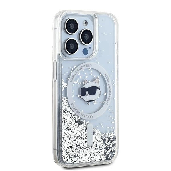 Karl Lagerfeld Liquid Glitter Choupette Head MagSafe case for iPhone 14 Pro - transparent_2