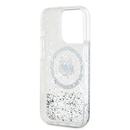 Karl Lagerfeld Liquid Glitter Choupette Head MagSafe case for iPhone 14 Pro - transparent_5