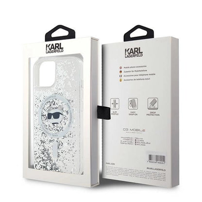 Karl Lagerfeld Liquid Glitter Choupette Head MagSafe case for iPhone 14 / 15 / 13 - transparent_7