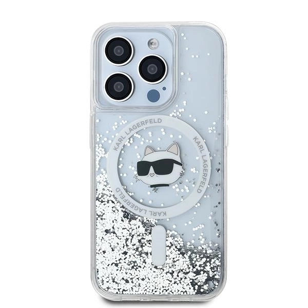 Karl Lagerfeld Liquid Glitter Choupette Head MagSafe case for iPhone 14 Pro Max - transparent_1