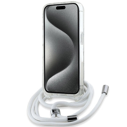 Karl Lagerfeld IML Crossbody Monogram Karl &amp; Choupette Head MagSafe Case for iPhone 15 Pro - Transparent_2