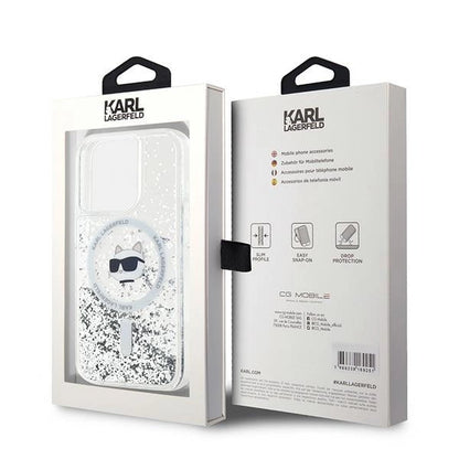 Karl Lagerfeld Liquid Glitter Choupette Head MagSafe case for iPhone 15 Pro - transparent_7