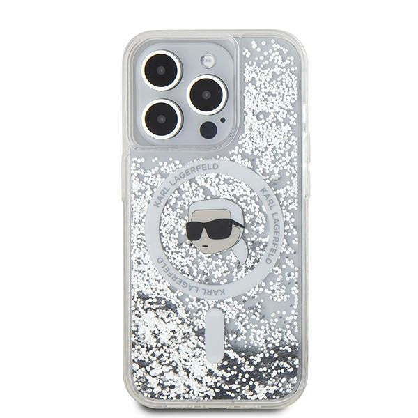 Karl Lagerfeld Liquid Glitter Karl Head MagSafe case for iPhone 15 Pro - transparent_2