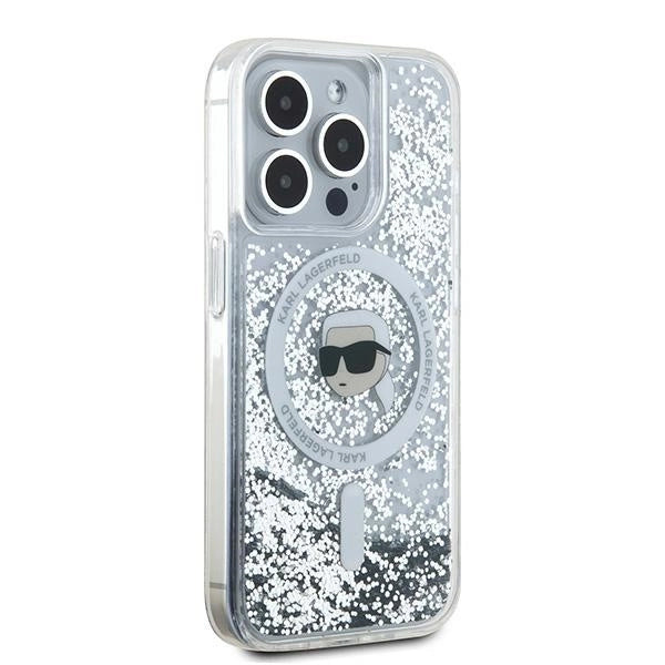 Karl Lagerfeld Liquid Glitter Karl Head MagSafe case for iPhone 15 Pro - transparent_3