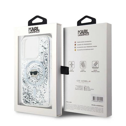 Karl Lagerfeld Liquid Glitter Karl Head MagSafe case for iPhone 15 Pro - transparent_7