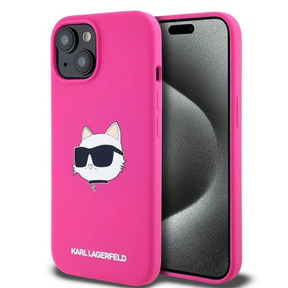 Karl Lagerfeld Silicone Choupette Head MagSafe Case for iPhone 15 Plus / 14 Plus - Pink_0