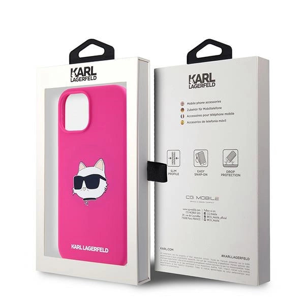 Karl Lagerfeld Silicone Choupette Head MagSafe Case for iPhone 15 Plus / 14 Plus - Pink_7