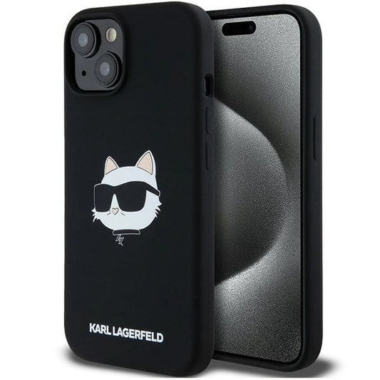 Karl Lagerfeld Silicone Choupette Head MagSafe Case for iPhone 15 Plus / 14 Plus - Black_0