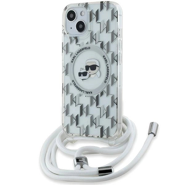 Karl Lagerfeld IML Crossbody Monogram Karl &amp; Choupette Head MagSafe Case for iPhone 15 / 14 / 13 - Transparent_0
