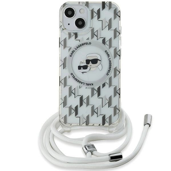 Karl Lagerfeld IML Crossbody Monogram Karl &amp; Choupette Head MagSafe Case for iPhone 15 / 14 / 13 - Transparent_1