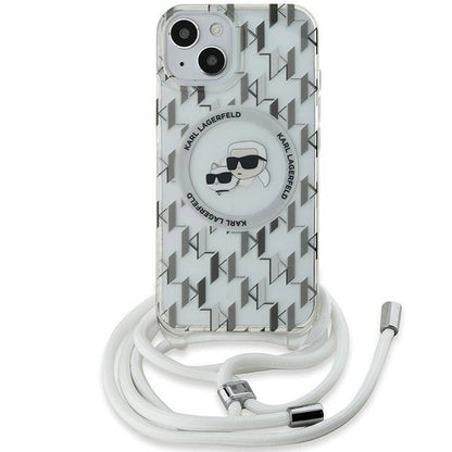 Karl Lagerfeld IML Crossbody Monogram Karl &amp; Choupette Head MagSafe Case for iPhone 15 / 14 / 13 - Transparent_1