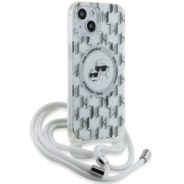 Karl Lagerfeld IML Crossbody Monogram Karl &amp; Choupette Head MagSafe Case for iPhone 15 / 14 / 13 - Transparent_2