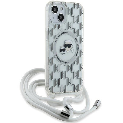 Karl Lagerfeld IML Crossbody Monogram Karl &amp; Choupette Head MagSafe Case for iPhone 15 / 14 / 13 - Transparent_2