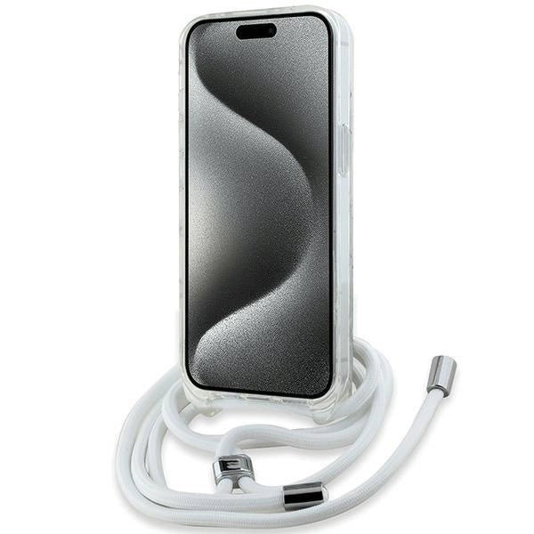 Karl Lagerfeld IML Crossbody Monogram Karl &amp; Choupette Head MagSafe Case for iPhone 15 / 14 / 13 - Transparent_3