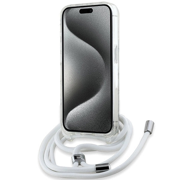 Karl Lagerfeld IML Crossbody Monogram Karl &amp; Choupette Head MagSafe Case for iPhone 15 Pro Max - Transparent_2