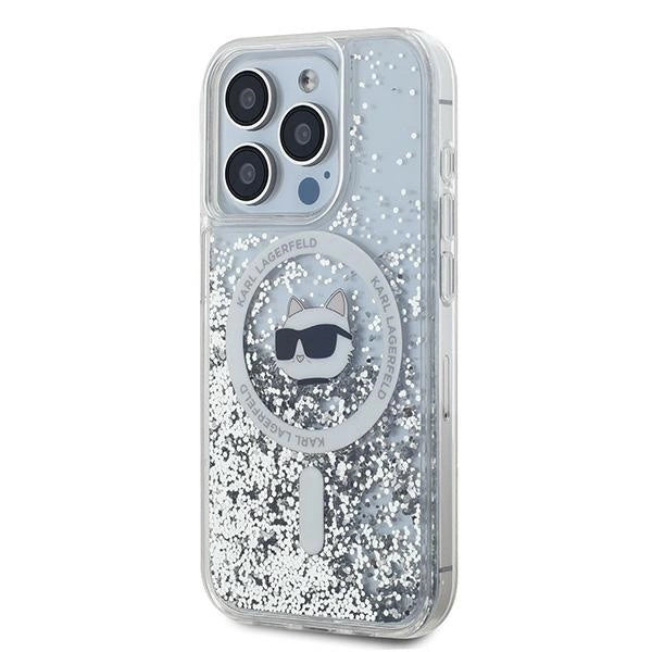 Karl Lagerfeld Liquid Glitter Choupette Head MagSafe case for iPhone 15 Pro Max - transparent_1