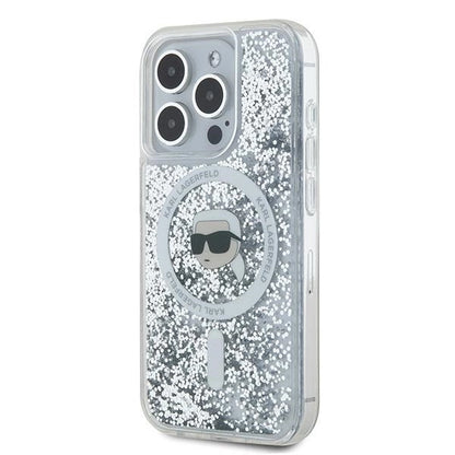 Karl Lagerfeld Liquid Glitter Karl Head MagSafe case for iPhone 15 Pro Max - transparent_1