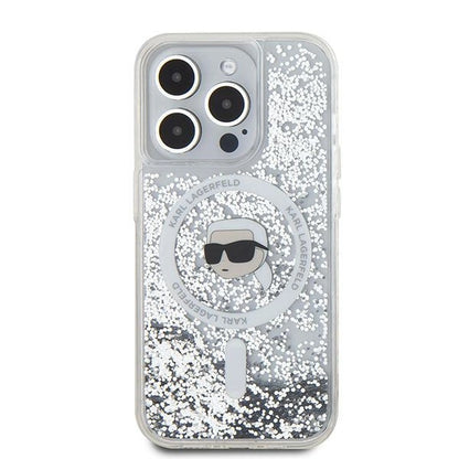 Karl Lagerfeld Liquid Glitter Karl Head MagSafe case for iPhone 15 Pro Max - transparent_2