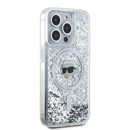 Karl Lagerfeld Liquid Glitter Karl Head MagSafe case for iPhone 15 Pro Max - transparent_3