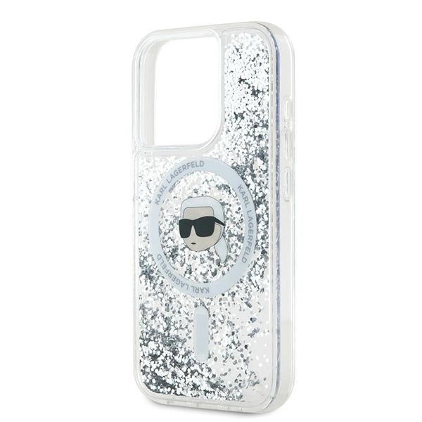 Karl Lagerfeld Liquid Glitter Karl Head MagSafe case for iPhone 15 Pro Max - transparent_5
