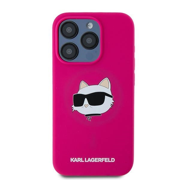 Karl Lagerfeld Silicone Choupette Head MagSafe case for iPhone 15 Pro Max - pink_2
