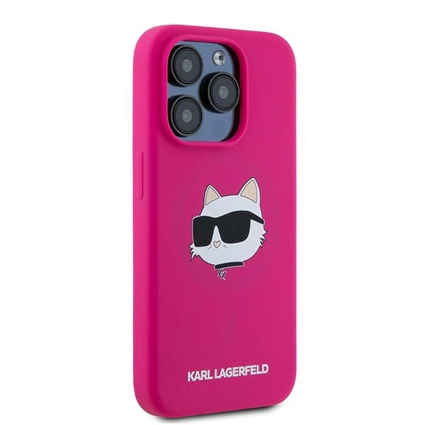 Karl Lagerfeld Silicone Choupette Head MagSafe case for iPhone 15 Pro Max - pink_3
