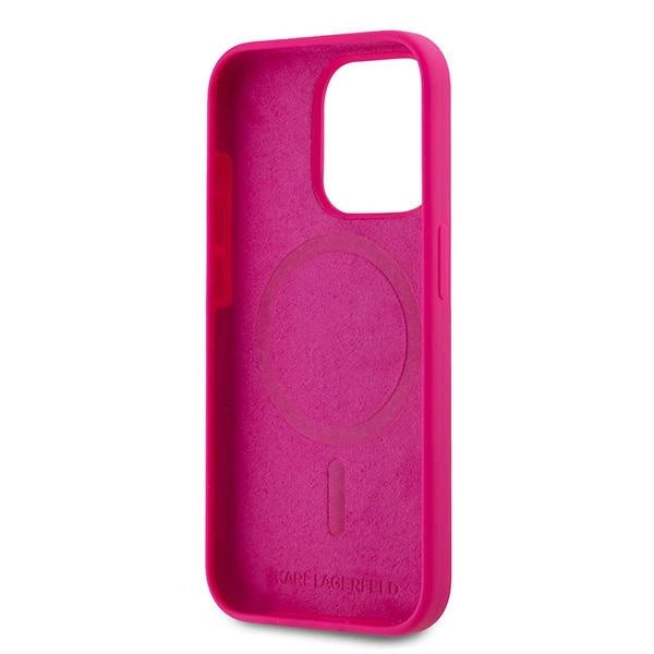Karl Lagerfeld Silicone Choupette Head MagSafe case for iPhone 15 Pro Max - pink_6