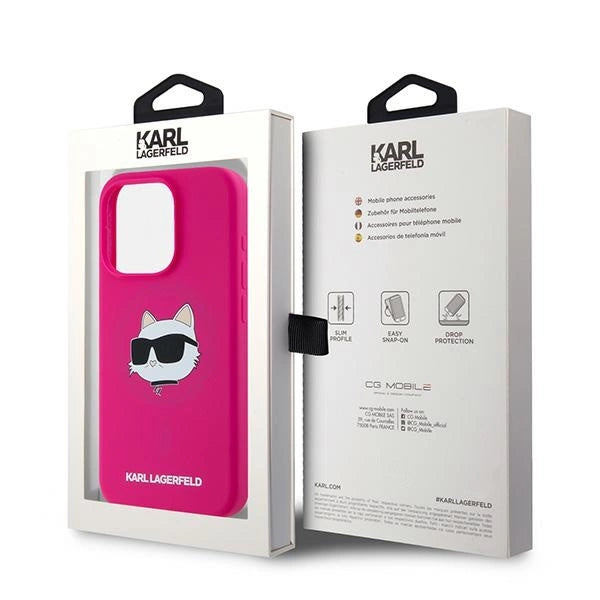 Karl Lagerfeld Silicone Choupette Head MagSafe case for iPhone 15 Pro Max - pink_7