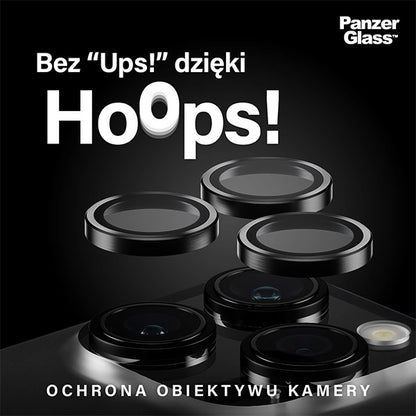 PanzerGlass Hoops Camera Protection for iPhone 15 Pro / 15 Pro Max - with Black Frame_2