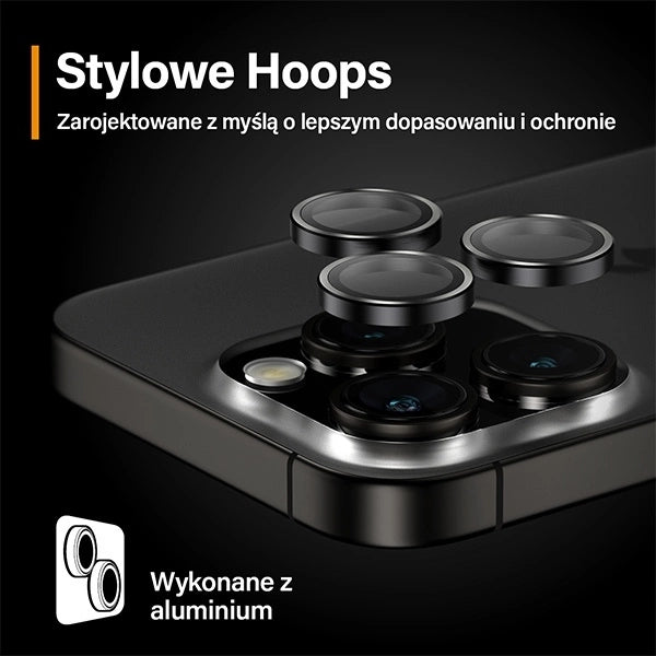 PanzerGlass Hoops Camera Protection for iPhone 15 Pro / 15 Pro Max - with Black Frame_3