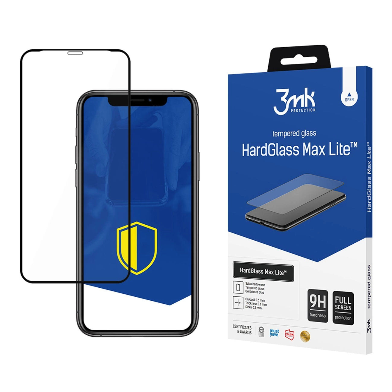 9H 3mk HardGlass Max Lite™ glass for iPhone Xs Max / 11 Pro Max_0