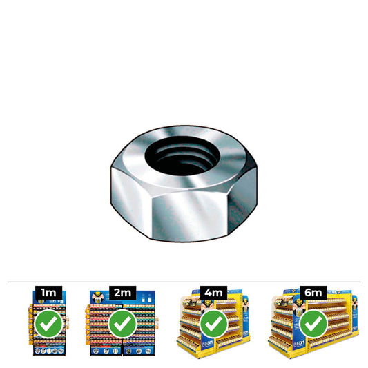 Caixa 500 unid. porca hexagonal din/ref 934 Ã¸6mm zincado celo_0