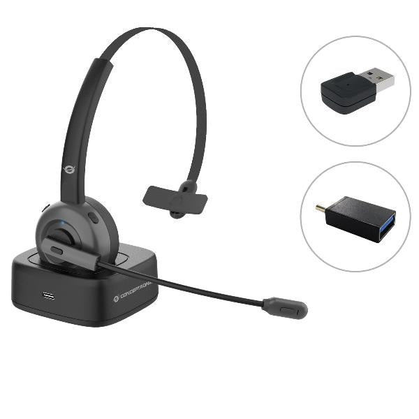 AURICOLARE WIRELESS BLUETOOTH con DOCK per ricarica, adattatore audio BT, Microfono_1
