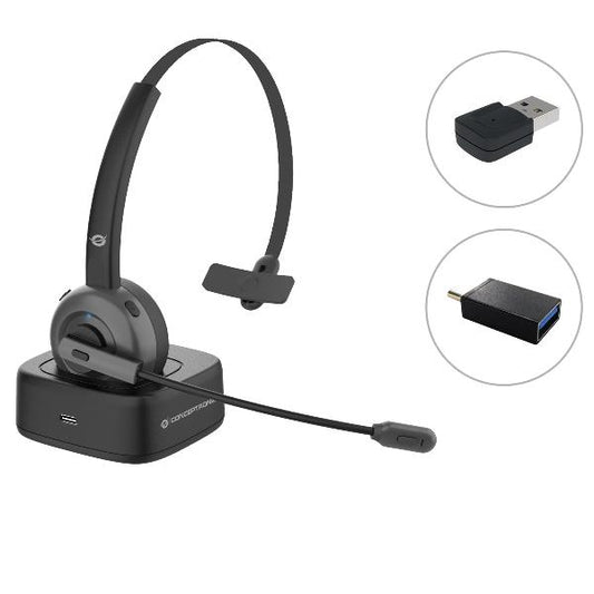 AURICOLARE WIRELESS BLUETOOTH con DOCK per ricarica, adattatore audio BT, Microfono_1