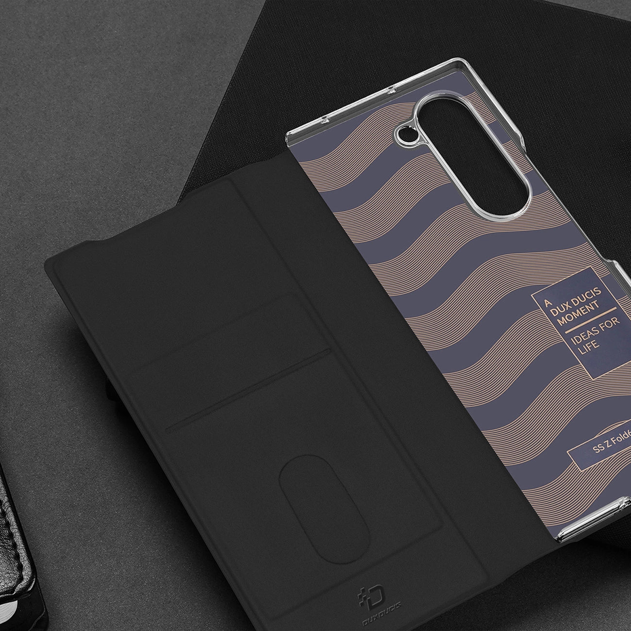 Dux Ducis Brill leather case for Samsung Galaxy Z Fold 6 with flap and card slot - black_10