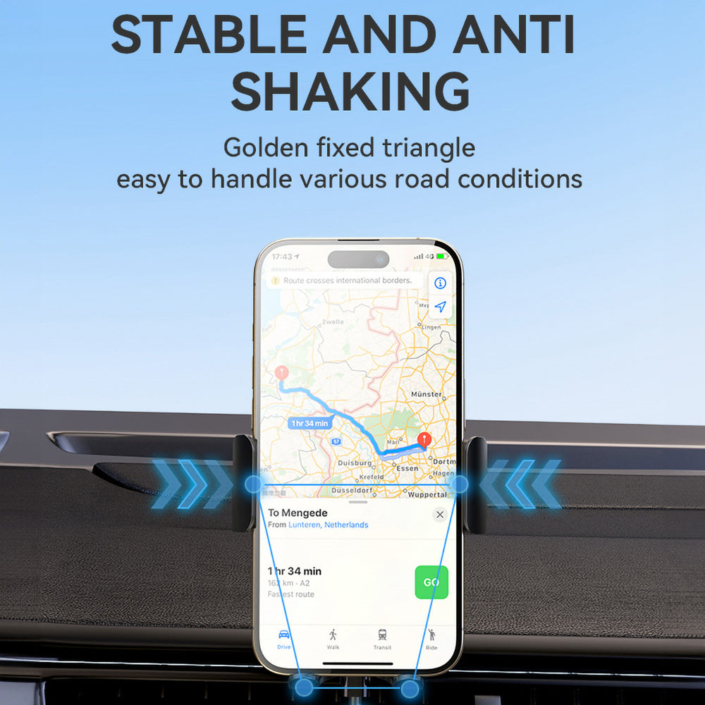 Wozinsky WUMID Car Dashboard Phone Holder with 15W Inductive Charger - Black - OUTLET_6
