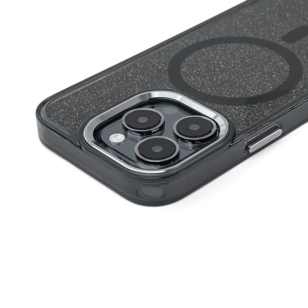 Glitter Case MagSafe for iPhone 16 - black with glitter_1